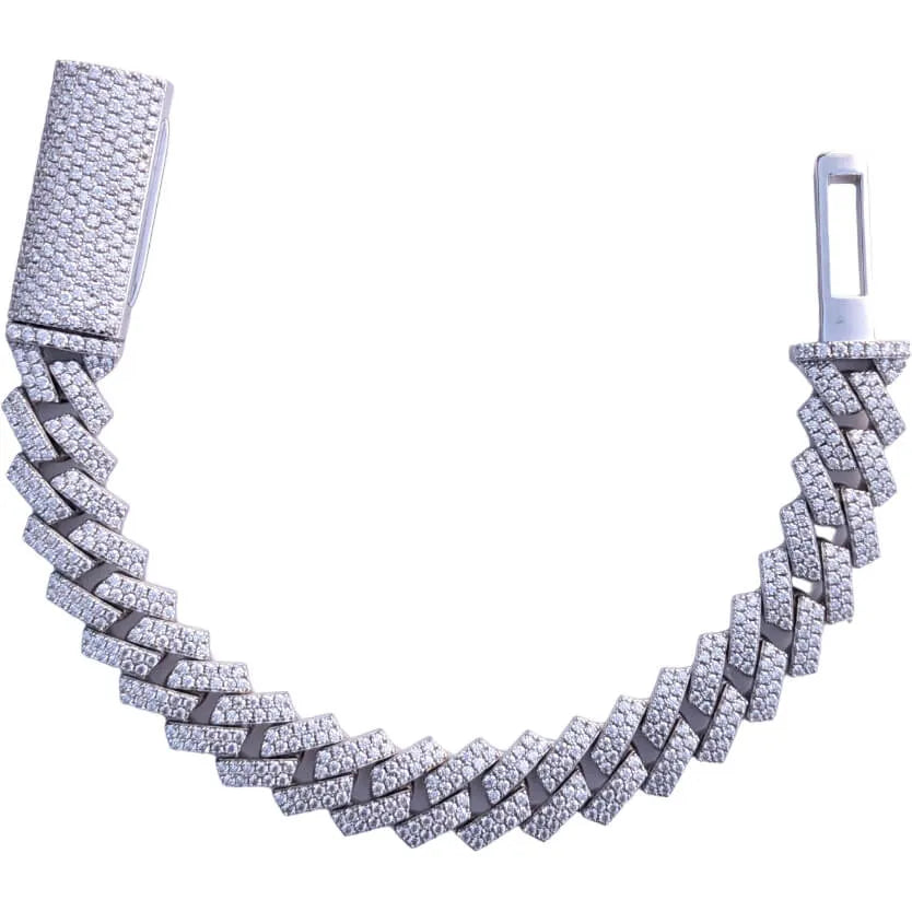 12mm Moissanite Cuban Bracelet