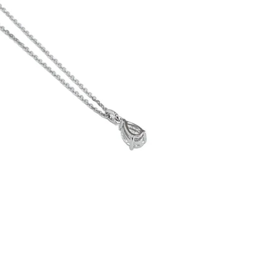 1 Carat Pear Cut Moissanite Necklace