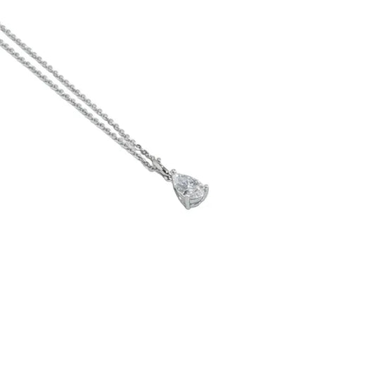 1 Carat Pear Cut Moissanite Necklace