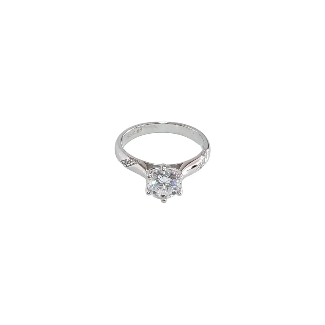 1 Carat Moissanite Ring With Side Stone