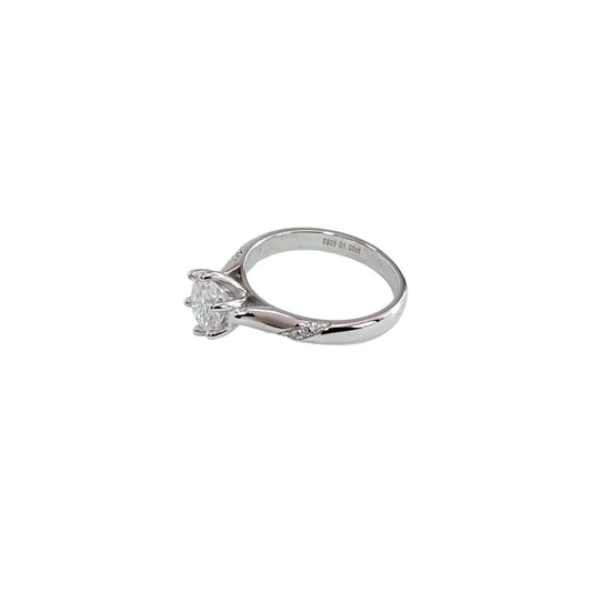 1 Carat Moissanite Ring With Side Stone