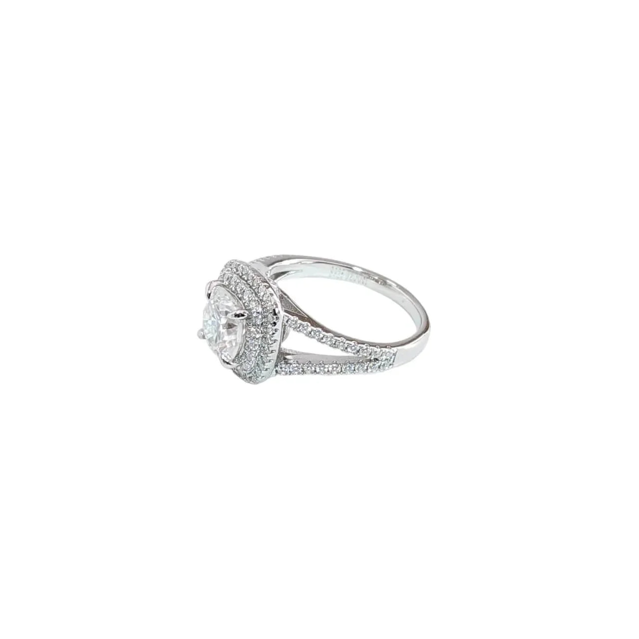 2 Carat Cushion Cut Double Band Moissanite Ring