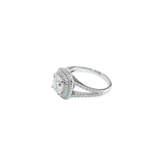2 Carat Cushion Cut Double Band Moissanite Ring