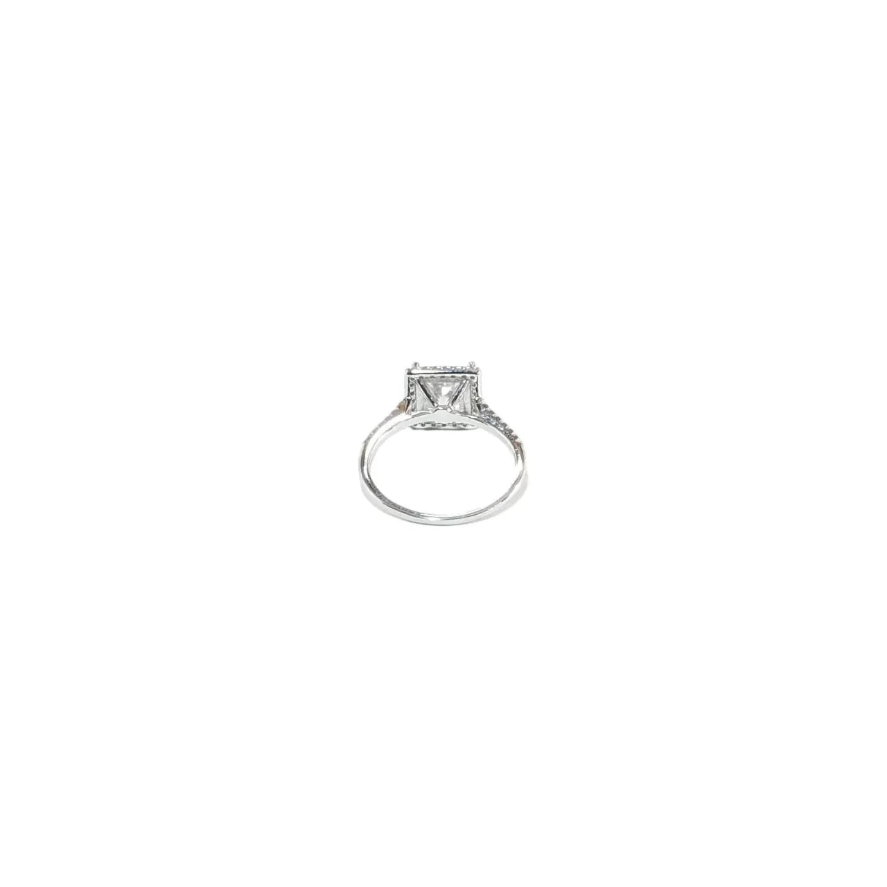 2 Carat Moissanite Princess Cut Ring With Side Stones