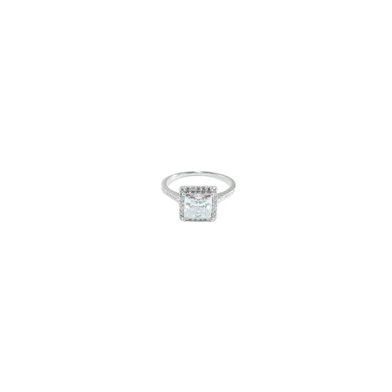 2 Carat Moissanite Princess Cut Ring With Side Stones