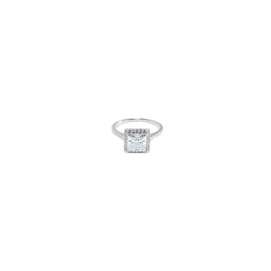 2 Carat Moissanite Princess Cut Ring With Side Stones