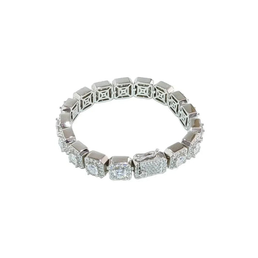 10mm Moissanite Cluster Tennis Bracelet