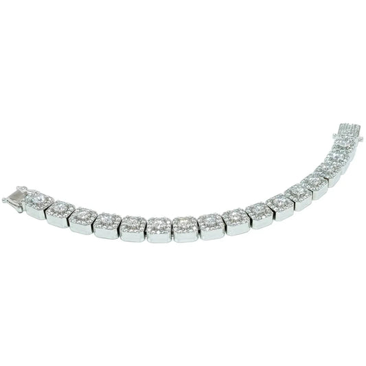 10mm Moissanite Cluster Tennis Bracelet