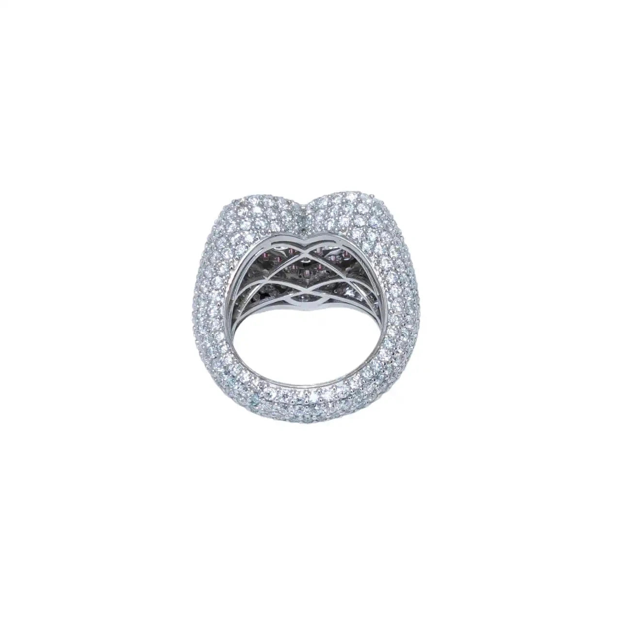 Bussdown Pink Moissanite Baguette Heart Ring