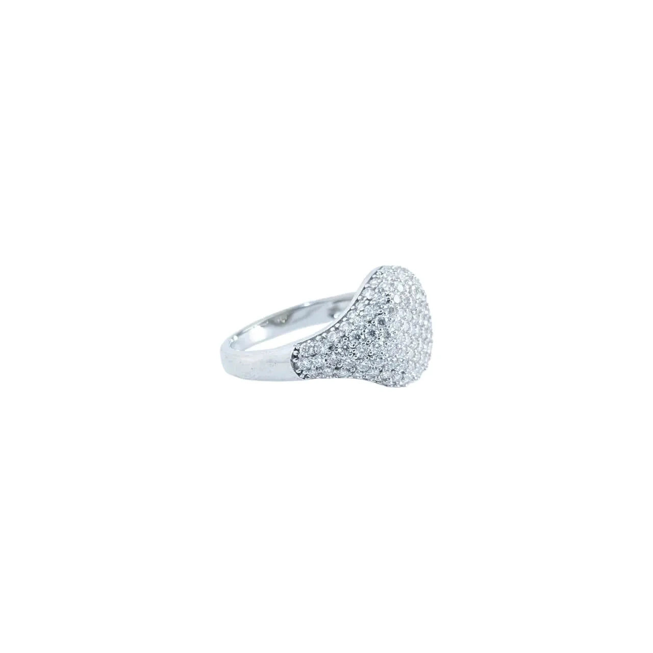 Pave Hexagonal Moissanite Ring