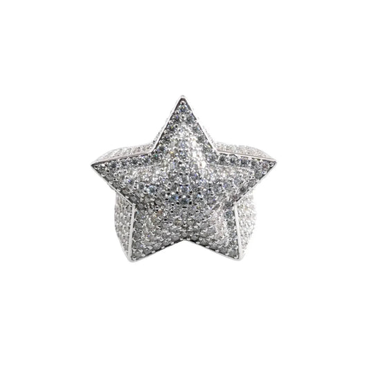 3D Moissanite Star Ring