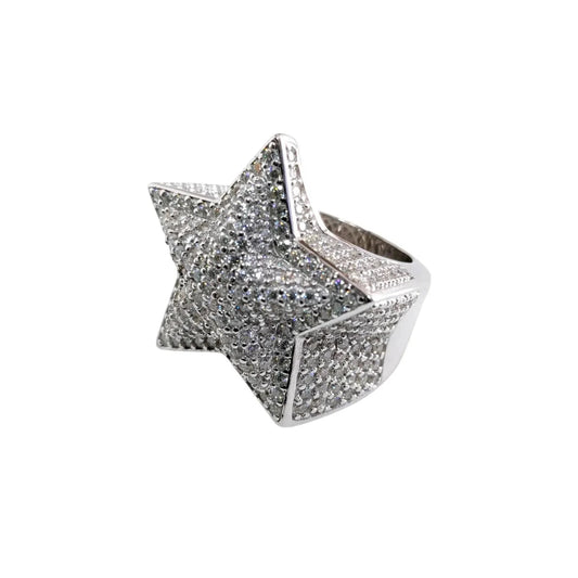3D Moissanite Star Ring
