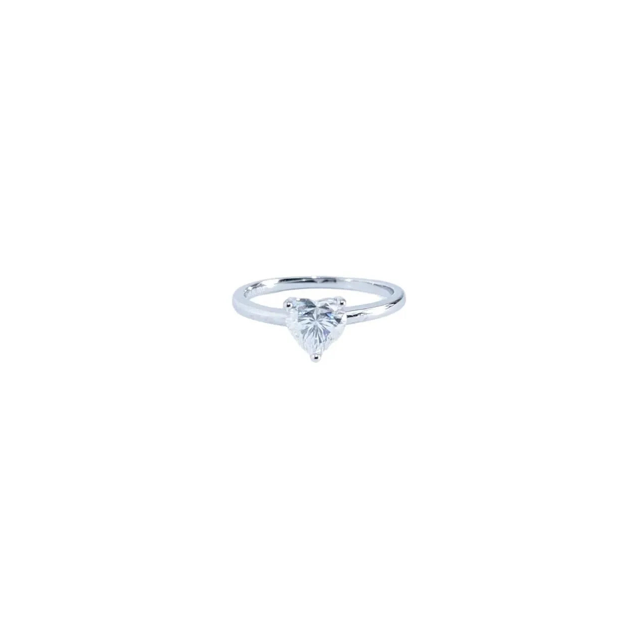 1 Carat Heart Cut Moissanite Ring