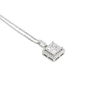 2 Carat Princess Cut Moissanite Necklace