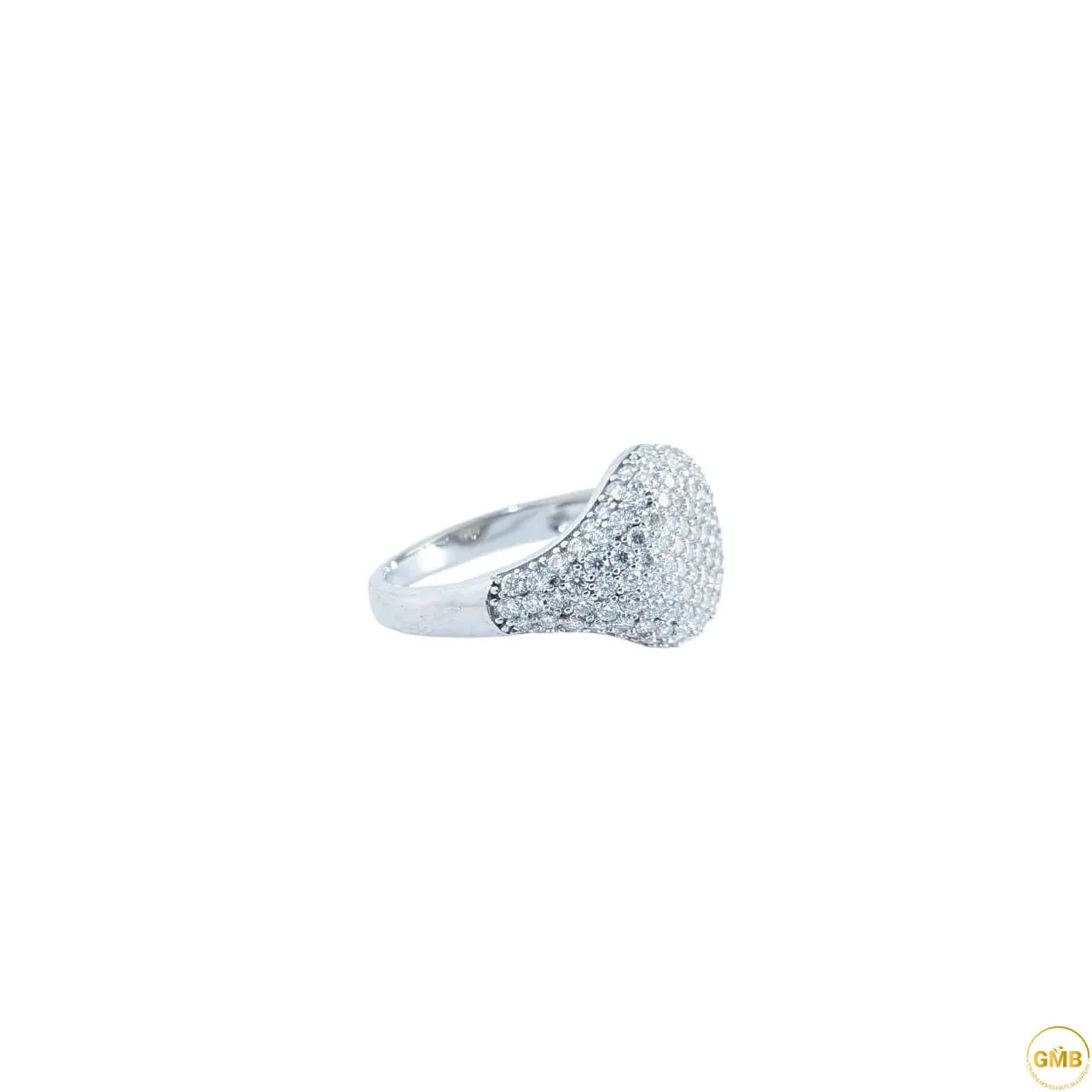 Anneau pavé hexagonal moissanite chez Golden Moissanite Bijouterie