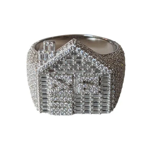 Moissanite Trap House Ring